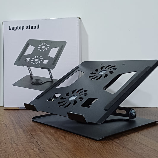 Combo 2 en 1: Cooler Doble para Laptop + Soporte Metálico Plegable para Celular