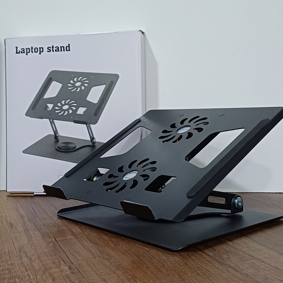 Combo 2 en 1: Cooler Doble para Laptop + Soporte Metálico Plegable para Celular