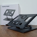 Combo 2 en 1: Cooler Doble para Laptop + Soporte Metálico Plegable para Celular